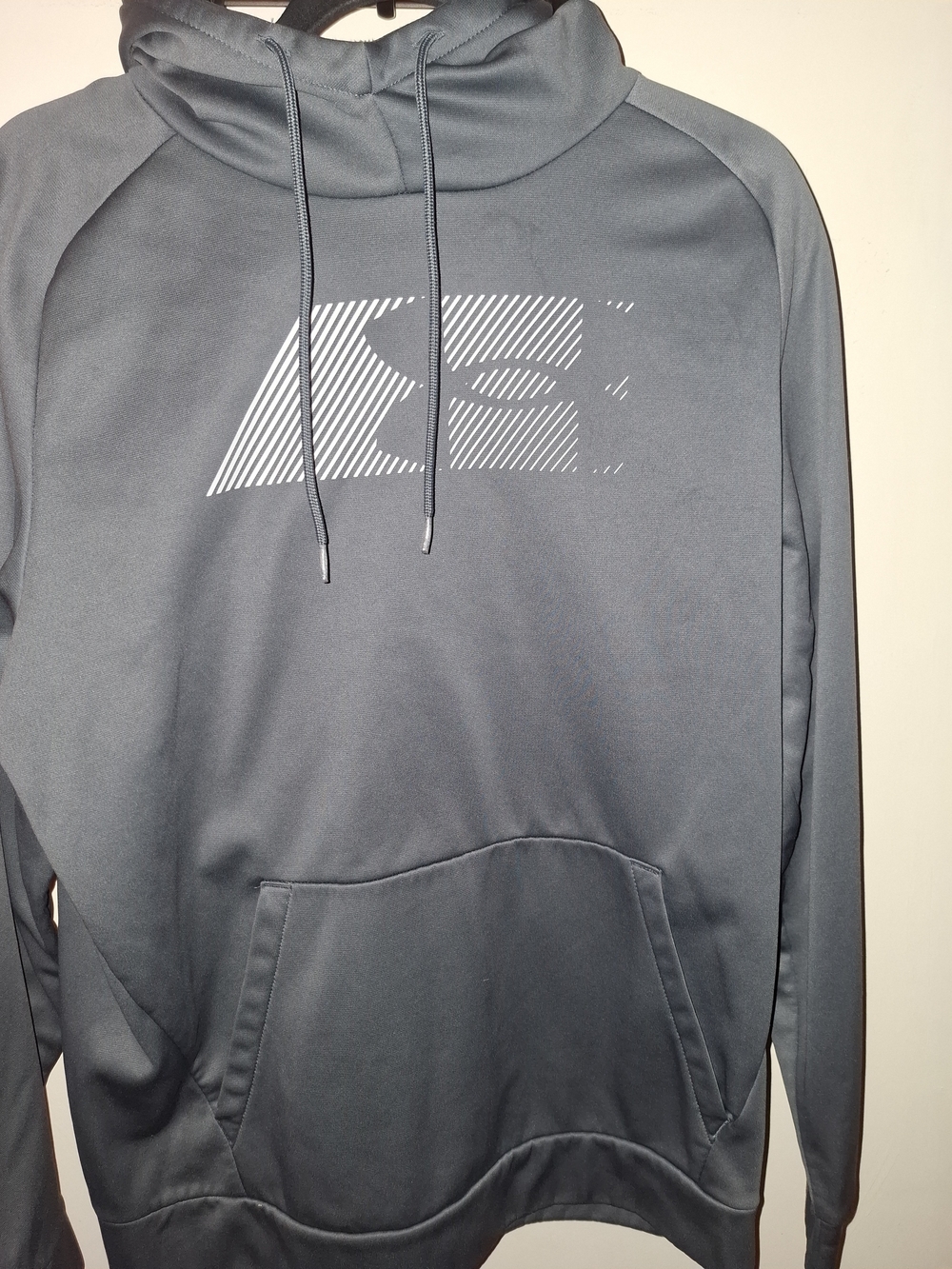 LG Men's Dark Gray Pullover Hoodie with Striped Logo